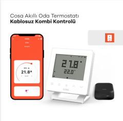 Cosa Akıllı Oda Termostatı Kablosuz Kombi Kontrolü v5 (Beyaz)