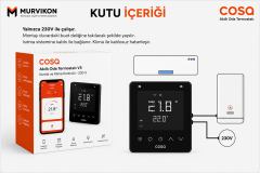 Cosa Akıllı Oda Termostatı Kablosuz Kombi ve Klima Kontrolü - 230V