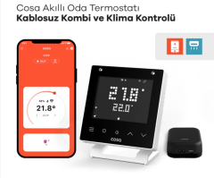 Cosa Akıllı Oda Termostatı Kablosuz Kombi ve Klima Kontrolü - 230V
